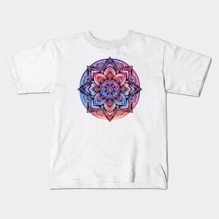 Serenity Mandala 3 - Pink, Purple and Blue Kids T-Shirt